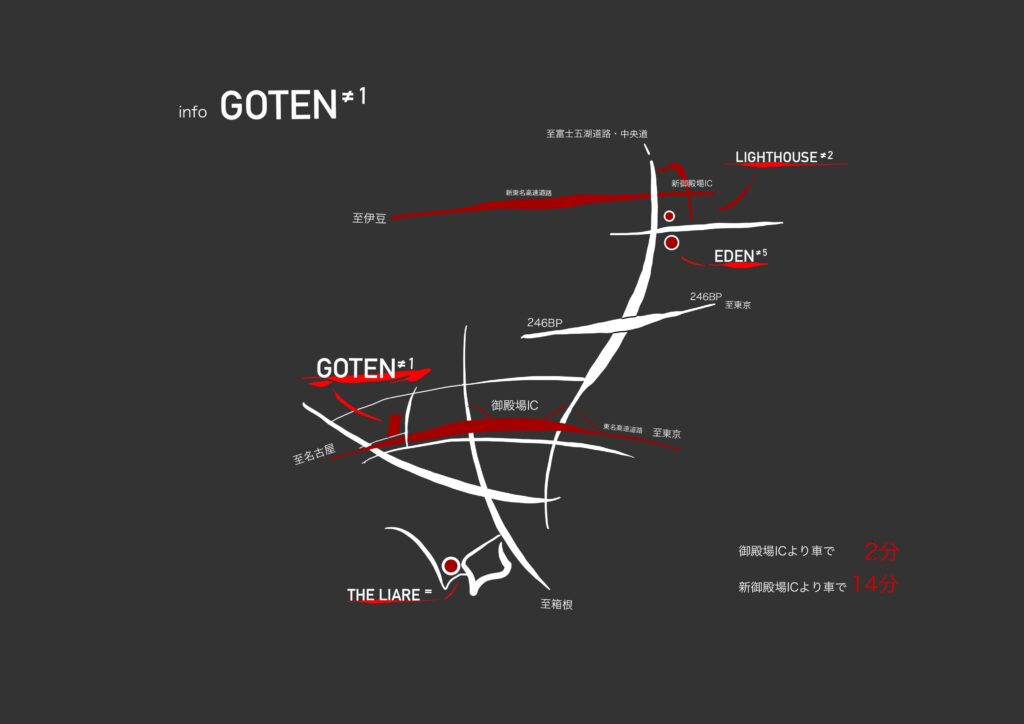 GOTEN/ゴテンの所在地（御殿場市新橋の賃貸ガレージハウス）