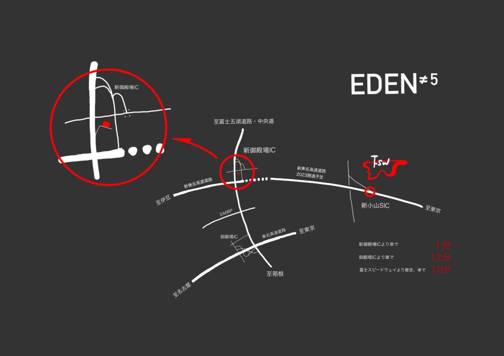 EDEN（エデン）の簡易地図（御殿場市仁杉の賃貸ガレージハウス）