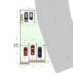 富士スピードウェイ至近の賃貸ガレージハウス「FSW Front Terrace」の配置図