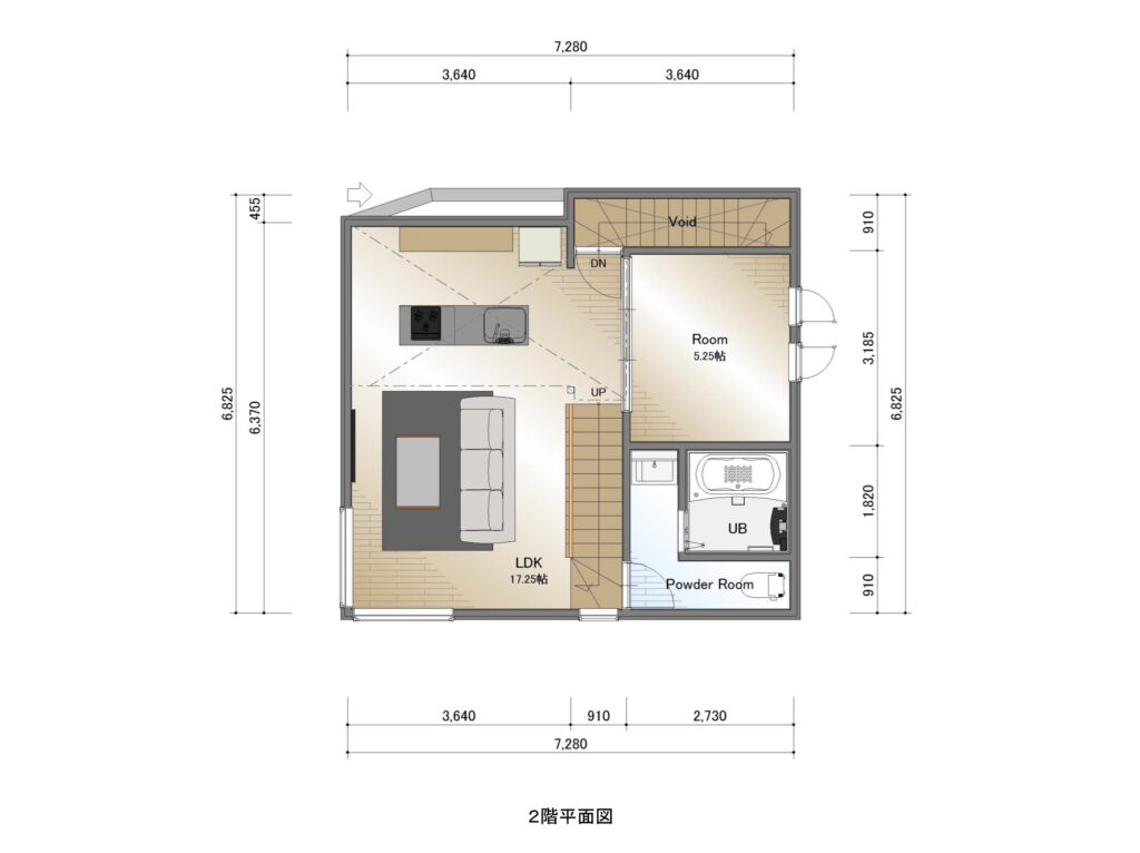 CLAYMORE/クレイモア、EAST棟（静岡県駿東郡小山町の高級賃貸ガレージハウス）の2F平面図