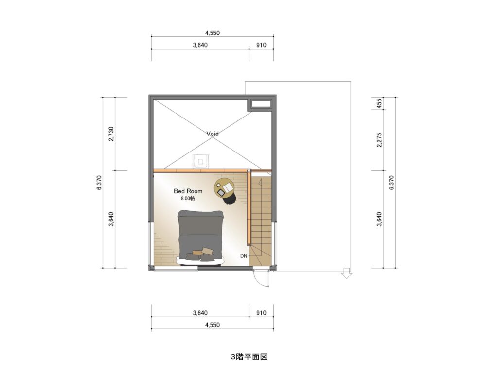 CLAYMORE/クレイモア、EAST棟（静岡県駿東郡小山町の高級賃貸ガレージハウス）3F平面図