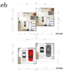 Deneb棟（EDENプロジェクト）の平面図（御殿場市仁杉の高級賃貸ガレージハウス）