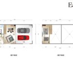 Earth棟（EDENプロジェクト）の平面図（御殿場市仁杉の高級賃貸ガレージハウス）
