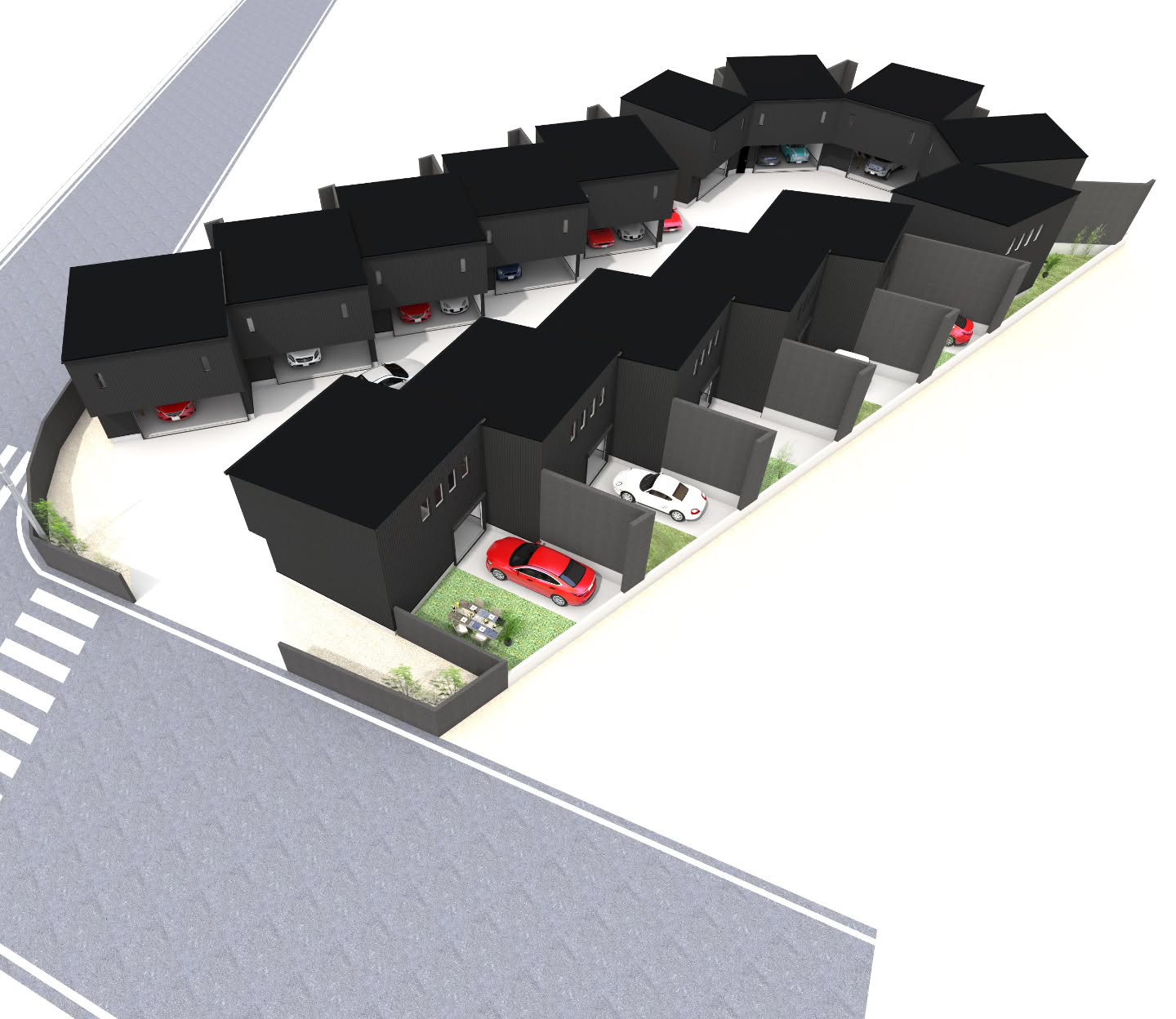 【新プロジェクト】Fuji Hillside Terrace（全15棟）の完成予想図となります。新東名高速・小山ICより1分、FISCOまで5分という最高の立地に誕生するハイグレード賃貸ガレージハウス。2025年8月より事前募集開始、2026年秋より入居予定となります。.#賃貸ガレージハウス#レンタルガレージハウス#ガレージライフ#御殿場ガレージハウス#小山町ガレージハウス#富士スピードウェイ#FujiHillsideTerrace#富士ヒルサイドテラス#mirage#LeMirage#garagelife#garagehouse#FISCO
